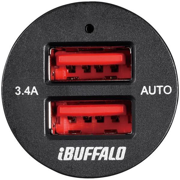 スーパSALE10倍＆4時間限定10％OFF バッファロー 3.4A シガーソケット用USB急速充電器 AutoPowerSelect機能搭載 2ポートタイプブラック BSMPS3402P2BK 家電