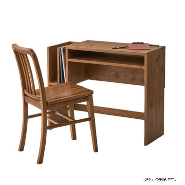 木目調パソコンデスク/学習机 幅90cm コンセント/収納棚付き ナチュラル LE-301NA デスク パソコンデスク