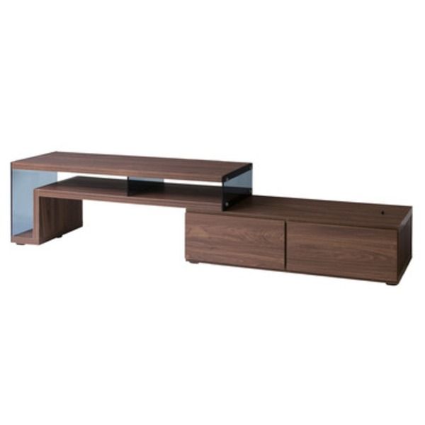 スーパSALE10倍＆4時間限定10％OFF テレビボード 幅105cm ウォールナット 8ｍｍグレー強化ガラス フレキシブル テレビ台 リビング ダイニング インテリア家具 収納家具 テレビ台・ローボード