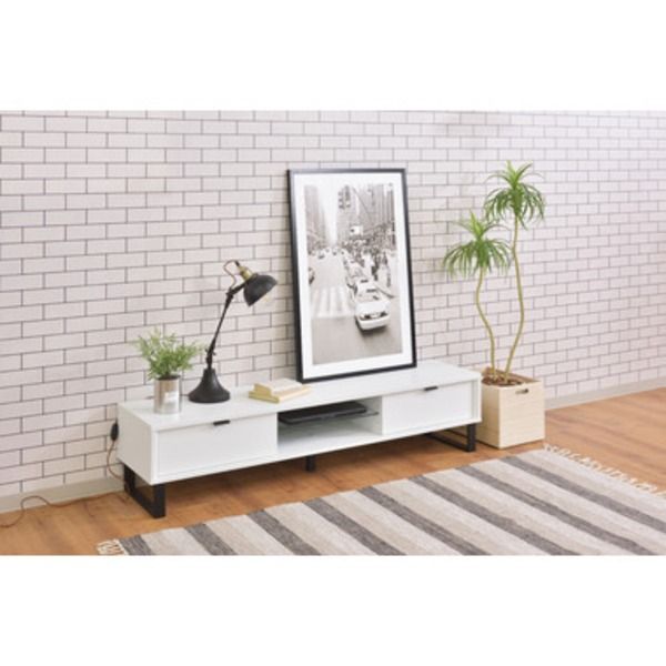 スーパSALE10倍＆4時間限定10％OFF テレビ台 テレビボード 幅150cm ウォールナット 収納付き 脚付き スチールフレーム リビング ダイニング インテリア家具 収納家具 テレビ台・ローボード