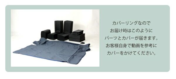 フロアソファー 折りたたみフロアマット付き Mサイズ グレー 約幅200cm 洗えるカバー付き 日本製 〔リビング〕代引NG