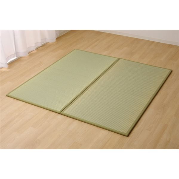 スーパSALE10倍＆4時間限定10％OFF 日本製 い草 置き畳/ユニット畳 【1畳 ナチュラル 約82×164cm 2枚組】 軽量 抗菌 防臭 防滑 連結ジョイント付 〔リビング〕【代引NG】