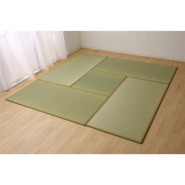 スーパSALE10倍＆4時間限定10％OFF 日本製 い草 置き畳/ユニット畳 【ナチュラル 4.5畳セット 82×164cm4枚＋82×82cm1枚】 軽量 抗菌 防臭 連結ジョイント付【代引NG】