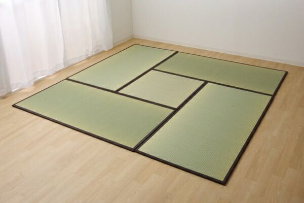 スーパSALE10倍＆4時間限定10％OFF 日本製 い草 置き畳/ユニット畳 【ネイビー 4.5畳セット 82×164cm4枚＋82×82cm1枚】 軽量 抗菌 防臭 連結ジョイント付【代引NG】