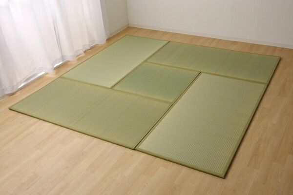スーパSALE10倍＆4時間限定10％OFF 日本製 い草 置き畳/ユニット畳 【ネイビー 4.5畳セット 82×164cm4枚＋82×82cm1枚】 軽量 抗菌 防臭 連結ジョイント付【代引NG】