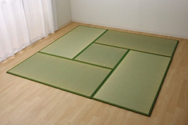 スーパSALE10倍＆4時間限定10％OFF 日本製 い草 置き畳/ユニット畳 【ネイビー 4.5畳セット 82×164cm4枚＋82×82cm1枚】 軽量 抗菌 防臭 連結ジョイント付【代引NG】