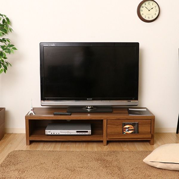 テレビ台 テレビボード 幅120cm ライトブラウン 収納棚 引き出し1杯 雑誌ディスプレイ 脚付き ルーク リビング ダイニング代引NG