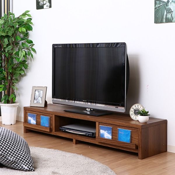 テレビ台 テレビボード 幅150cm ライトブラウン 収納棚 引き出し2杯 雑誌ディスプレイ 脚付き ルーク リビング ダイニング代引NG