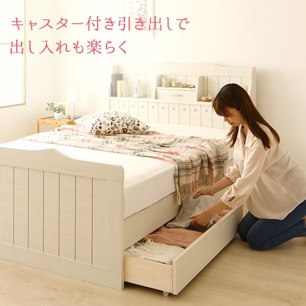 引き出しのみ ベッド下収納用引き出し 『エトワール』専用引出し 2個セット ダークブラウン キャスター付き 日本製 カントリー風 姫系 代引NG