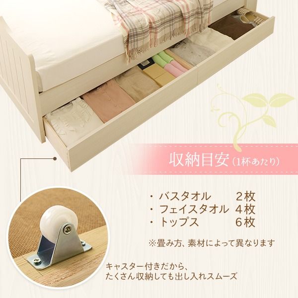 引き出しのみ ベッド下収納用引き出し 『エトワール』専用引出し 2個セット ダークブラウン キャスター付き 日本製 カントリー風 姫系 代引NG