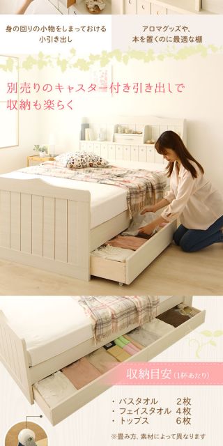 多機能ヘッドボード付き カントリーテイストベッド シングルサイズ (ポケットコイルマットレス付き) 宮棚付き ライト付き 国産ベッドフレーム 木目調 低ホルムアルデヒドダークブラウン 引き出し別売代引NG