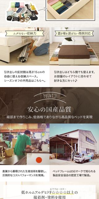 スーパSALE10倍＆4時間限定10％OFF 多機能ヘッドボード付き 収納ベッド ダブルサイズ (ボンネルコイルマットレス付き) コンセント付き 大容量 引き出し2杯付き 低ホルムアルデヒド 国産ベッドフレーム ブラック 黒