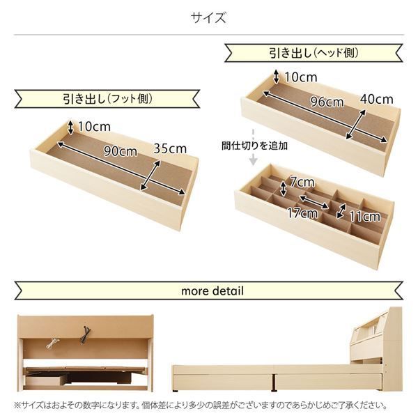 スーパSALE10倍＆4時間限定10％OFF 多機能ヘッドボード付き 収納ベッド ダブルサイズ (ボンネルコイルマットレス付き) コンセント付き 大容量 引き出し2杯付き 低ホルムアルデヒド 国産ベッドフレーム ホワイト 白