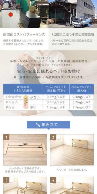 ヘッドボード付き 木目調 収納ベッド ダブルサイズ (SGマーク国産ポケットコイルマットレス付き) ライト付き コンセント付き キャスター付き引き出し 大容量 北欧テイスト シンプル 日本製ベッドフレーム ナチュラル代引NG
