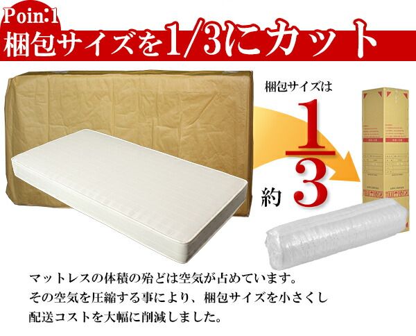 マットレス 寝具 セミダブル 約幅120cm アイボリー 通気性 耐久性抜群 ボンネルコイル ＆ ポケットコイルマットレス 圧縮梱包代引NG