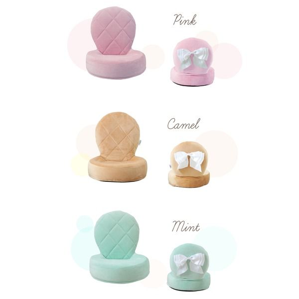 スーパSALE10倍＆4時間限定10％OFF Liloudecoco リルデココ 座椅子（リボン付）キャメル 姫系 キルティング クッション 一人暮らし 折りたたみ可能 椅子 小さい