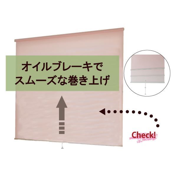 モダン ロールスクリーン 無地 180cm×220cm ブルー 日本製 巻取りスピード調整機能付き 『ティオリオ』代引NG