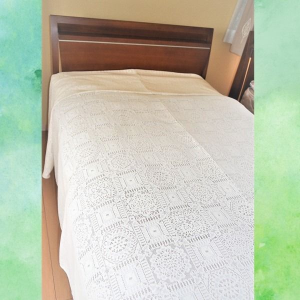 スーパSALE10倍＆4時間限定10％OFF ソファーカバー ベッドカバー 190×190cm 正方形 洗える 綿混 日本製 レースマルチカバー リビング ダイニング ベッドルーム