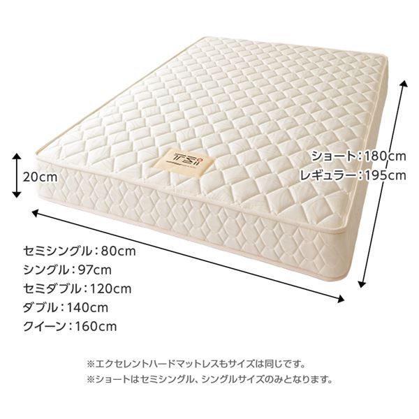 完全受注生産方式 純国産 TSI ポケットコイルマットレス ベーシックタイプ/レギュラー丈 セミシングル ノンヒートコイル 抗菌・防臭・防ダニ加工 東京スプリング 国内自社一貫製造 日本製代引NG
