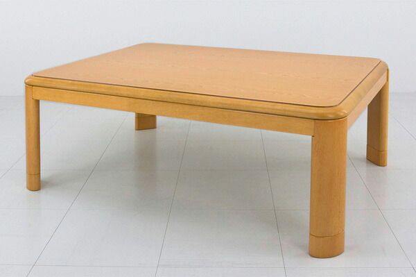 こたつ 約幅105×75cm 長方形 ナチュラル 木製脚付き コタツ 継脚式 手元コントローラー 組立品 リビング ダイニング代引NG