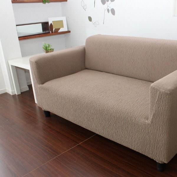 スーパSALE10倍＆4時間限定10％OFF フィット ソファーカバー 幅140〜200cm用 3人掛け用 ベージュ 肘付き用 洗える 日本製 綿混素材 トリコ リビング ダイニング