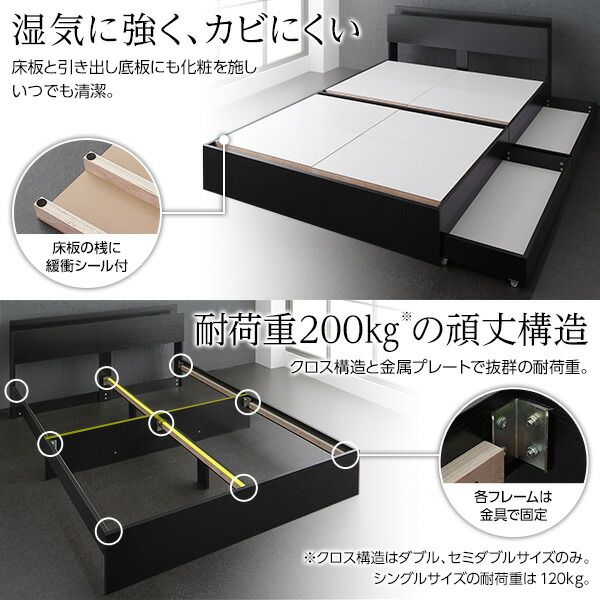 スーパSALE10倍＆4時間限定10％OFF ベット シングル 収納付きベット マットレス付き フレーム  木製ベット シングルサイズ 宮棚 棚付き コンセント付き 収納ベッド ベット下 引き出し付きベット?