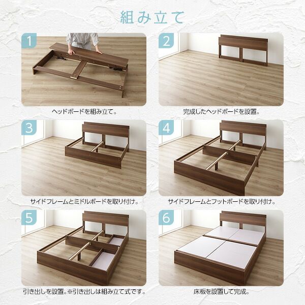 スーパSALE10倍＆4時間限定10％OFF ベット ダブル 収納付きベット フレーム  木製ベット ダブルサイズ 宮棚 棚付き コンセント付き 収納ベッド ベット下 引き出し付きベット?