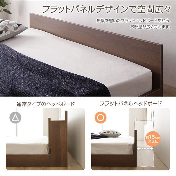 スーパSALE10倍＆4時間限定10％OFF すのこベッド ローベッド 省スペース フラットヘッドボード ナチュラル ダブル ダブルベッド ベッドフレームのみ 木製ベッド 低床 一枚板