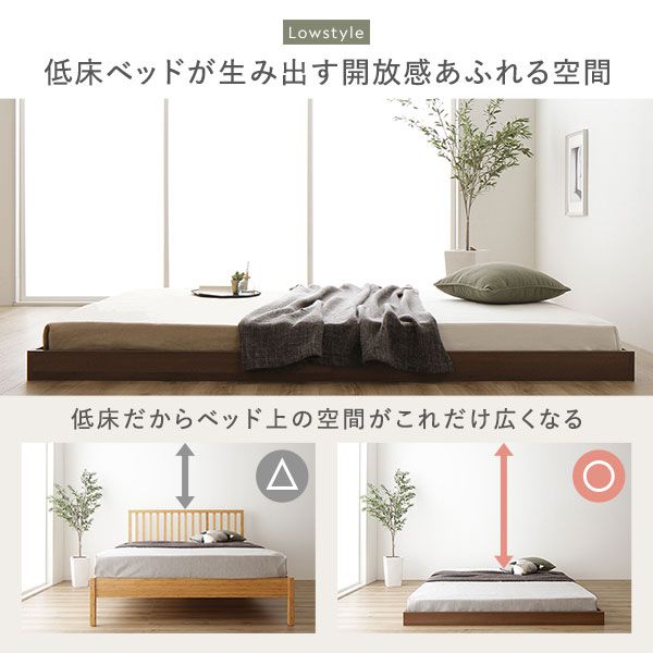 スーパSALE10倍＆4時間限定10％OFF すのこベッド ローベッド 省スペース ヘッドボードレス ナチュラル ダブル ダブルベッド ボンネルコイルマットレス付き 木製ベッド 低床
