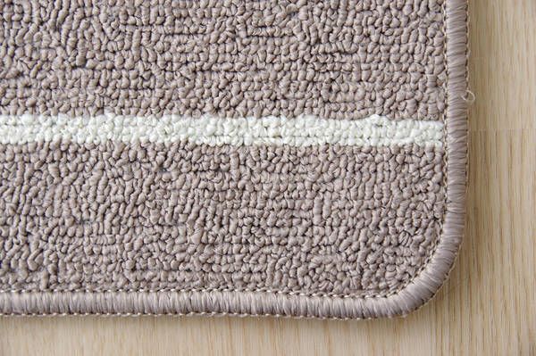 スーパSALE10倍＆4時間限定10％OFF キッチンマット/台所マット 【ネイビー 約45×240cm】 長方形 洗える 防滑加工 折りたたみ収納 シンプルボーダー【代引NG】