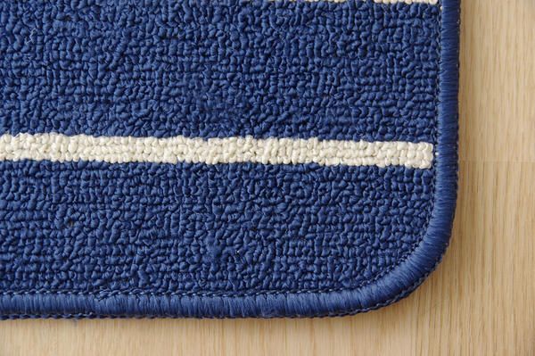 スーパSALE10倍＆4時間限定10％OFF キッチンマット/台所マット 【ベージュ 約45×240cm】 長方形 洗える 防滑加工 折りたたみ収納 シンプルボーダー【代引NG】