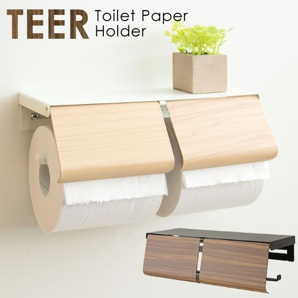 スーパSALE10倍＆4時間限定10％OFF トイレットペーパーホルダー 幅25×奥行き10×高さ8cm ナチュラル 2連式 スチールホルダー レストルーム お手洗い トイレ用品【代引NG】
