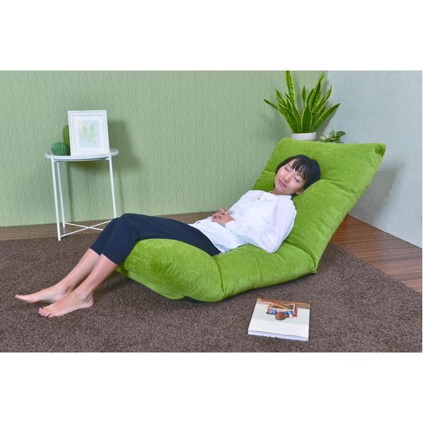 スーパSALE10倍＆4時間限定10％OFF 日本製 足上げ リクライニング リラックス 座椅子 リヨン グリーン