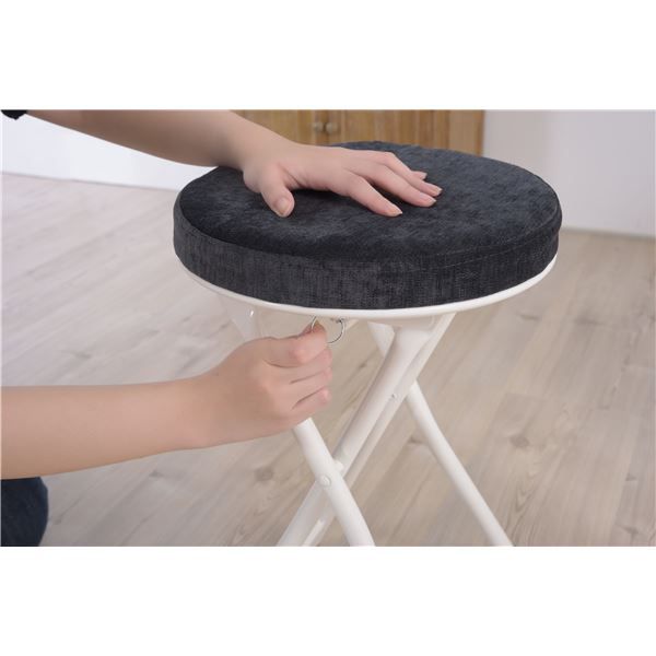 スーパSALE10倍＆4時間限定10％OFF スツール オットマン 幅30cm ブラック 折りたたみ スチール ロンダ リビング ダイニング インテリア家具 備品 什器