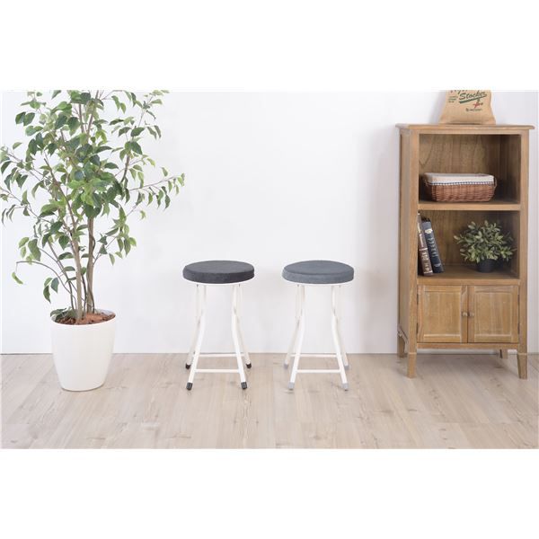 スーパSALE10倍＆4時間限定10％OFF スツール オットマン 幅30cm ブラック 折りたたみ スチール ロンダ リビング ダイニング インテリア家具 備品 什器