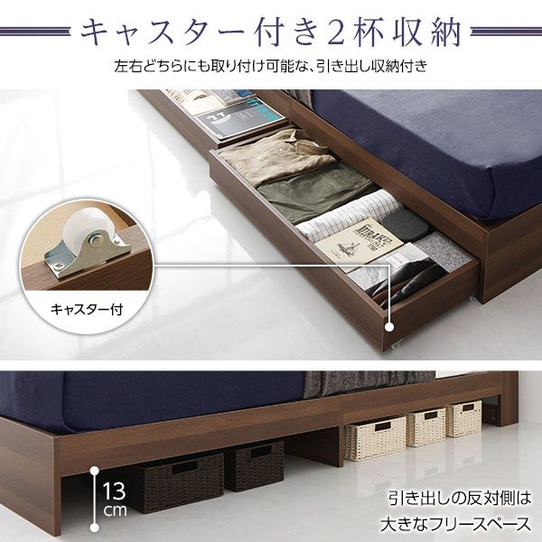 スーパSALE10倍＆4時間限定10％OFF ベッド 収納付き シングル ブラック ベッドフレーム ハイクオリティモダン 木製ベッド 引き出し付き 宮付き コンセント付き