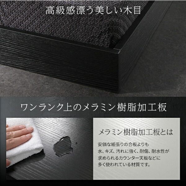 スーパSALE10倍＆4時間限定10％OFF ヘッドボード無し ローベッド フロアベッド ダブルサイズ (ポケットコイルマットレス付き) スノコ構造 頑丈 木目調 スタイリッシュ ホワイト