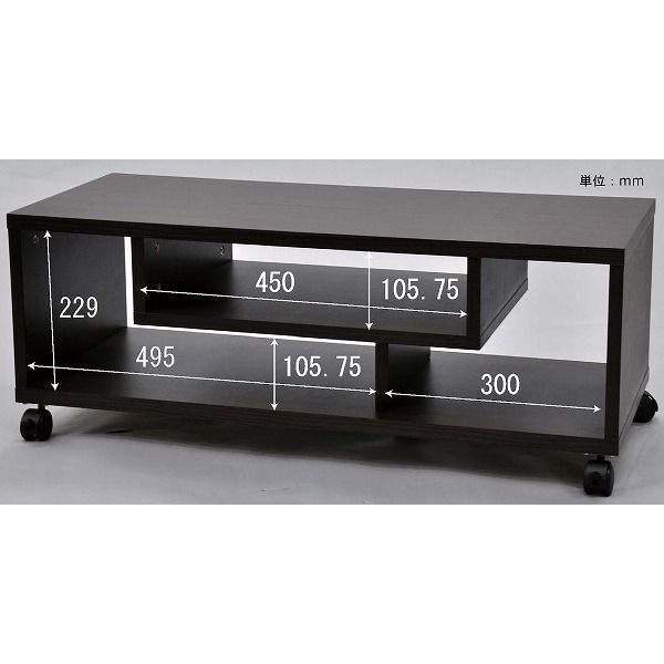 テレビ台 テレビボード 約幅85cm L ブラウン キャスター付き フリーラック 組立品 リビング ダイニング インテリア家具代引NG
