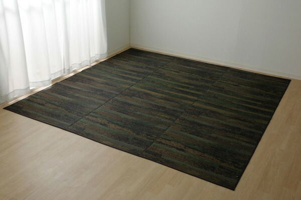 い草 花ござ ラグマット/絨毯 ブルー 江戸間1畳 約87×174cm 抗菌 防臭 消臭 調湿 日本製 〔リビング フローリング〕代引NG