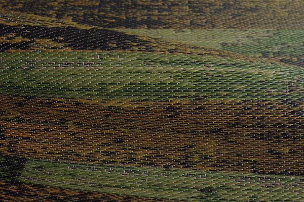 い草 花ござ ラグマット/絨毯 グリーン 江戸間6畳 約261×352cm 抗菌 防臭 消臭 調湿 日本製 〔リビング フローリング〕代引NG