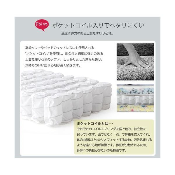 ヘッドリクライニング座椅子/リラックスチェア ネイビー 座面ポケットコイル入り 日本製 〔リビング雑貨 生活雑貨〕代引NG