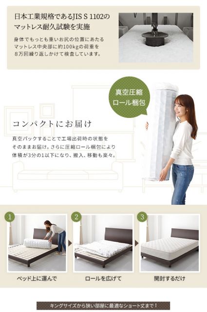 スーパSALE10倍＆4時間限定10％OFF マットレス 国産 ポケットコイル 快眠 高密度 体圧分散 1年保証 コンパクト 圧縮 梱包 シングルサイズ