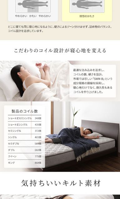 スーパSALE10倍＆4時間限定10％OFF 日本製 ポケットコイルマットレス セミシングルサイズ 抗菌効果 防臭効果 竹炭 天然由来 キルト素材 体圧分散 極厚キルティング 一年保証 コンパクト ロール梱包