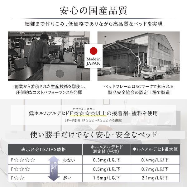 スーパSALE10倍＆4時間限定10％OFF ヘッドボード付き 2段棚 収納ベッド ダブルサイズ 海外製ボンネルコイルマットレス付き 引出し2杯付き ライト付 宮棚付き コンセント付き 木目調 スタイリッシュ 国産フレーム 低ホルムアルデヒド ブラック
