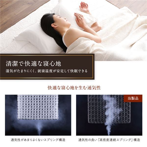 スーパSALE10倍＆4時間限定10％OFF フランスベッド 高密度連続スプリングマットレス セミダブルサイズ 日本製 快眠設計 抗菌 防臭 防ダニ加工 キルト素材 国内一貫生産 通気性 体圧分散 2年保証 圧縮ロール梱包