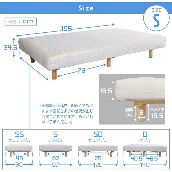 脚付き マットレス ベッド シングル 幅約97cm ポケットコイル ネイビー 木製脚付き ロールマットレス 組立簡単 マットレスベッド 脚付きマットレス シングルベッド 寝具代引NG