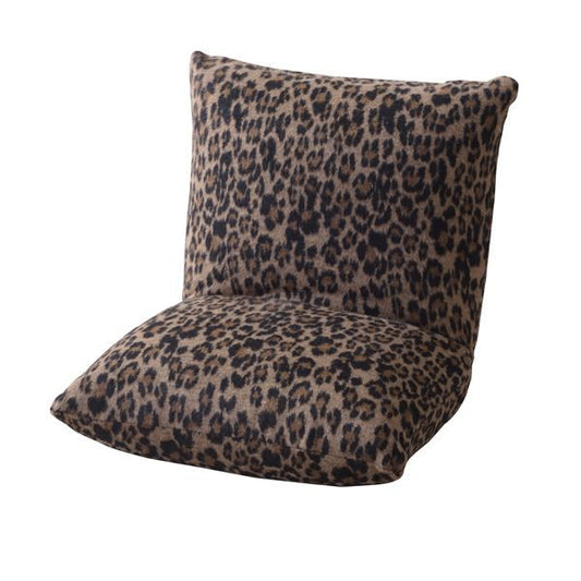 フロアチェア/座椅子 レオパード柄 A 正方形 38cm×38cm 折りたたみ 『カックンリクライナー Arucco Chair アルッコチェア』