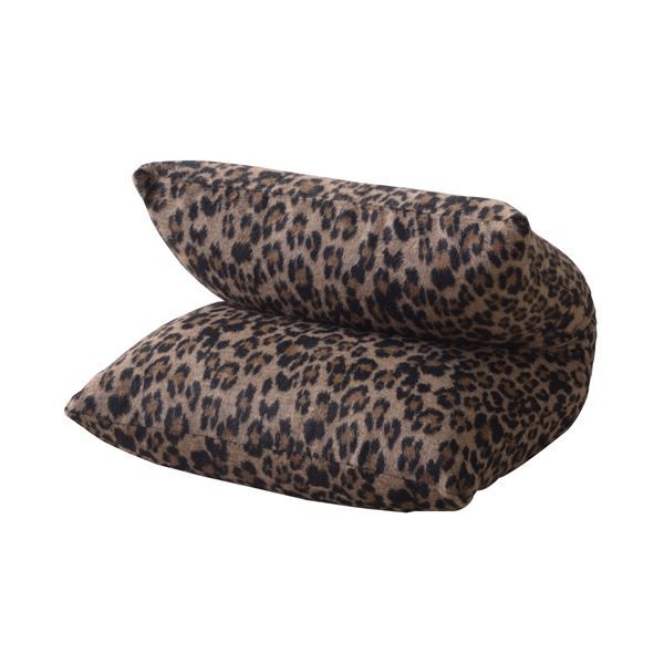 フロアチェア/座椅子 レオパード柄 A 正方形 38cm×38cm 折りたたみ 『カックンリクライナー Arucco Chair アルッコチェア』
