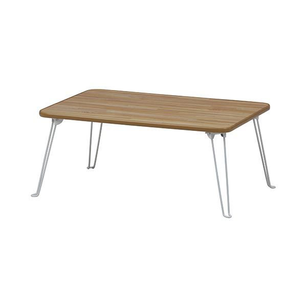 スーパSALE10倍＆4時間限定10％OFF ちゃぶ台/折りたたみテーブル 【幅75×奥行50cm】 ナチュラル×ホワイト コンパクトサイズ【代引NG】