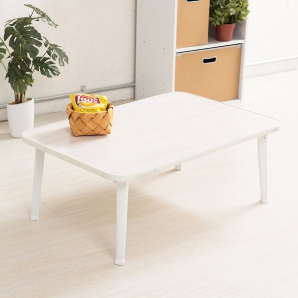 スーパSALE10倍＆4時間限定10％OFF ハウステーブル(75)(ホワイト) 幅75cm×奥行50cm 折りたたみローテーブル/折れ脚/木目/軽量/コンパクト/完成品/NK-75